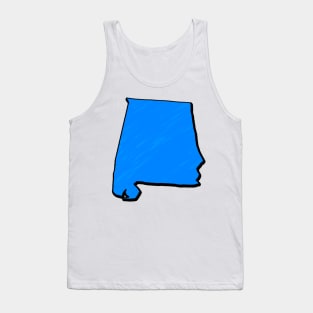 Bright Blue Alabama Outline Tank Top